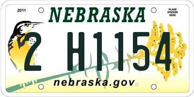 NE license plate 2H1154