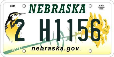 NE license plate 2H1156