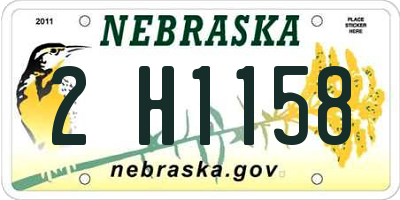 NE license plate 2H1158