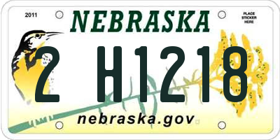 NE license plate 2H1218