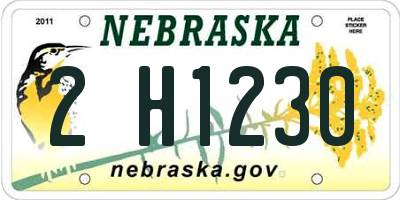 NE license plate 2H1230