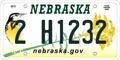 NE license plate 2H1232