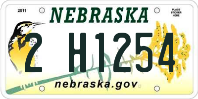 NE license plate 2H1254