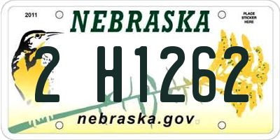 NE license plate 2H1262