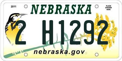 NE license plate 2H1292