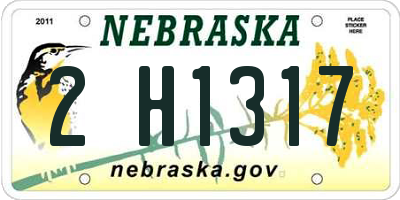 NE license plate 2H1317