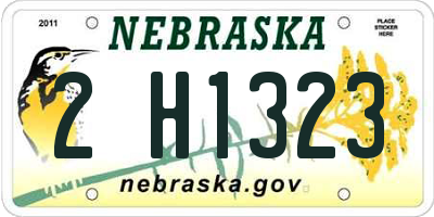 NE license plate 2H1323