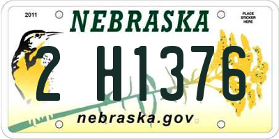 NE license plate 2H1376