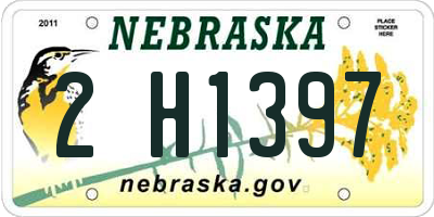NE license plate 2H1397