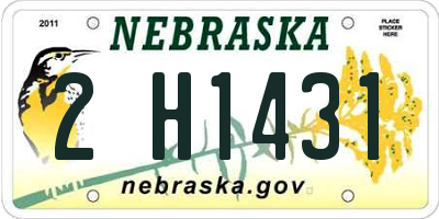 NE license plate 2H1431