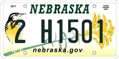 NE license plate 2H1501