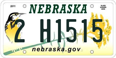 NE license plate 2H1515