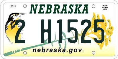 NE license plate 2H1525