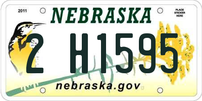 NE license plate 2H1595