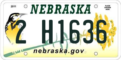 NE license plate 2H1636