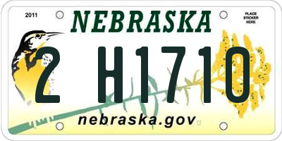 NE license plate 2H1710