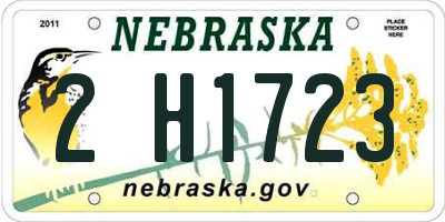 NE license plate 2H1723