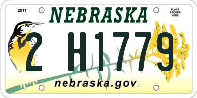 NE license plate 2H1779