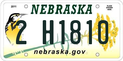 NE license plate 2H1810