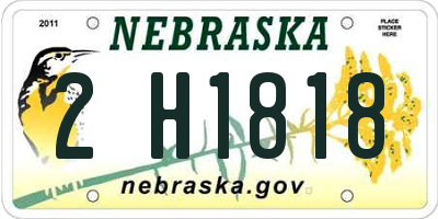 NE license plate 2H1818
