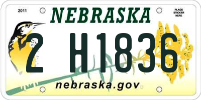 NE license plate 2H1836