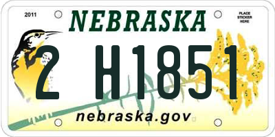 NE license plate 2H1851