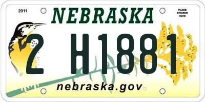 NE license plate 2H1881