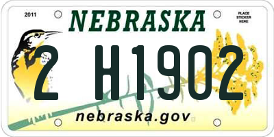 NE license plate 2H1902