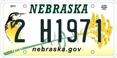 NE license plate 2H1971