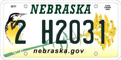 NE license plate 2H2031