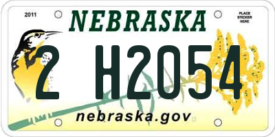 NE license plate 2H2054