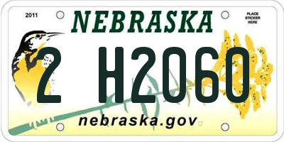 NE license plate 2H2060