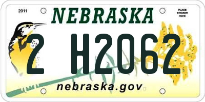 NE license plate 2H2062