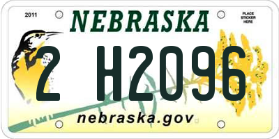 NE license plate 2H2096