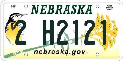 NE license plate 2H2121
