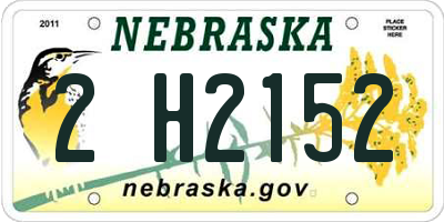 NE license plate 2H2152