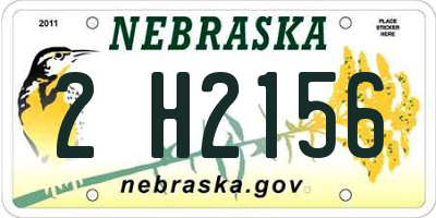 NE license plate 2H2156