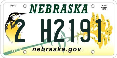 NE license plate 2H2191