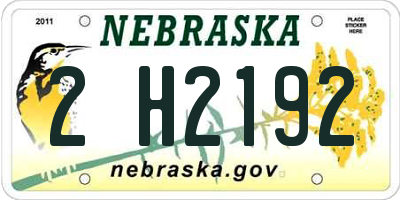 NE license plate 2H2192