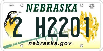 NE license plate 2H2201