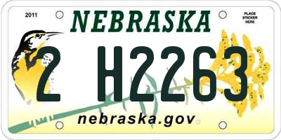 NE license plate 2H2263