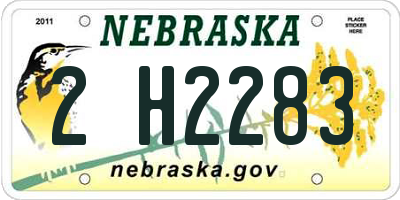NE license plate 2H2283
