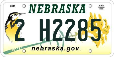 NE license plate 2H2285