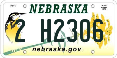 NE license plate 2H2306