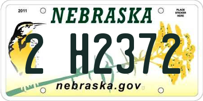 NE license plate 2H2372