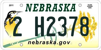 NE license plate 2H2378