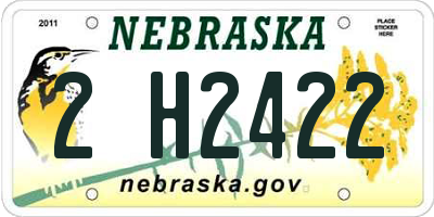NE license plate 2H2422
