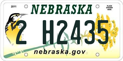 NE license plate 2H2435
