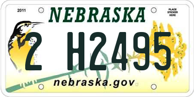 NE license plate 2H2495