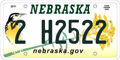NE license plate 2H2522